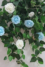 Artificial Flowers 25pcs Real Looking Ivory Foam Fake Roses with Stems for DIY Wedding Bouquets White Bridal, alternate view