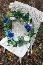 Artificial Flowers 25pcs Real Looking Royal Blue Foam Fake Roses with Stems for DIY Table Centerpieces Party, alternate view