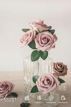 Artificial Flowers 50Pcs Dusty Rose Roses Decor w/Stems in Pk- Dusty Rose, alternate view 2