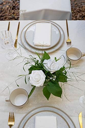 Artificial Flowers 50pcs Realistic White Foam Fake Roses with Stems for DIY Wedding Bouquets Baby Shower, alternate view 5