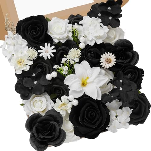 Artificial Flowers Black and White Silk Flowers for Wedding Decor