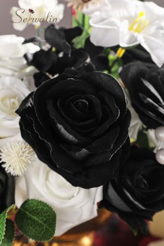 Artificial Flowers Black and White Silk Flowers for Wedding Decor, alternate view 7