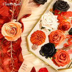 Artificial Flowers Black Flowers Mix Silk Flowers Fake Roses with Stems for DIY Wedding Bridal Bouquets, Baby, alternate view