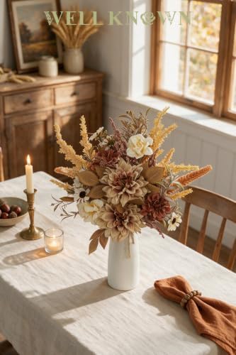 Artificial Flowers Bouquet, Terracotta Fake Flowers for Vase, alternate view 6