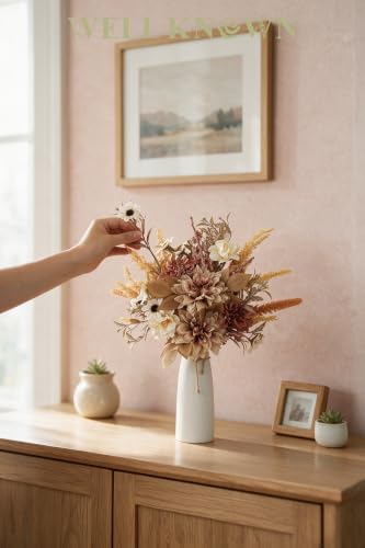 Artificial Flowers Bouquet, Terracotta Fake Flowers for Vase, alternate view 7