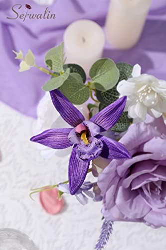 Artificial Flowers Combo Blue Fake Flowers for Wedding Home Decor, alternate view 4