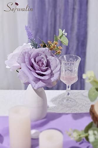 Artificial Flowers Combo Blue Fake Flowers for Wedding Home Decor, alternate view 7