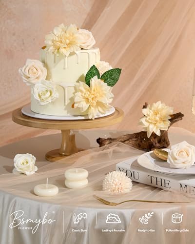Artificial Flowers Combo Box Champagne Fake Rose Flower for Wedding Decor (Pack of 2) in Ivory, alternate view 3