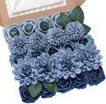 Artificial Flowers Combo Box Dusty Blue Fake Flower for Wedding Decorations in Dusty Blue