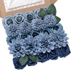 Artificial Flowers Combo Box Dusty Blue Fake Flower for Wedding Decorations in Dusty Blue