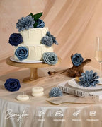 Artificial Flowers Combo Box Dusty Blue Fake Flower for Wedding Decorations in Dusty Blue, alternate view 3