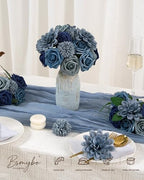 Artificial Flowers Combo Box Dusty Blue Fake Flower for Wedding Decorations in Dusty Blue, alternate view 5