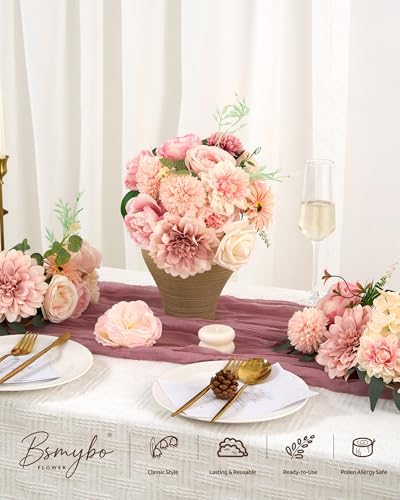 Artificial Flowers Combo Box Pink Fake Rose Flower for Wedding Decorations, alternate view 4