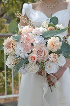 Artificial Flowers Combo Box Set Champagne Fake Flower Leaf Box with Stems for DIY Wedding Bouquets Centerpieces, alternate