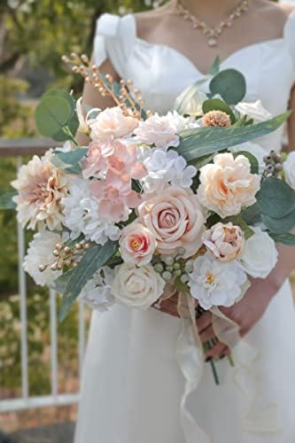 Artificial Flowers Combo Box Set Champagne Fake Flower Leaf Box with Stems for DIY Wedding Bouquets Centerpieces, alternate