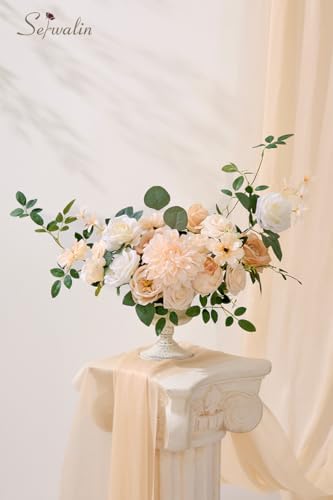 Artificial Flowers Combo Box Set Champagne Fake Flowers for DIY Table Centerpieces for Thanksgivings Day Bridal, alternate