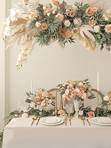 Artificial Flowers Combo Box Set Faux Flowers Bulk Flower Leaf with Stems for DIY Wedding Bouquets Centerpieces, alternate