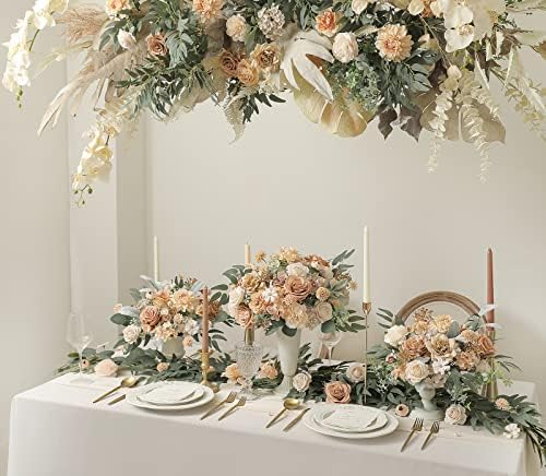 Artificial Flowers Combo Box Set Faux Flowers Bulk Flower Leaf with Stems for DIY Wedding Bouquets Centerpieces, alternate
