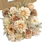 Artificial Flowers Combo Box Set Silk Flowers Fake Rose for DIY Floral Arrangements Wedding Bouquets