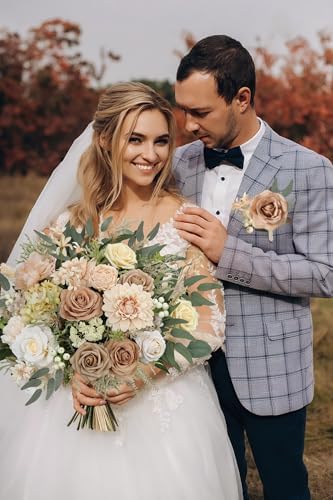 Artificial Flowers Combo Box Set Silk Flowers Fake Rose for DIY Floral Arrangements Wedding Bouquets, alternate view 4