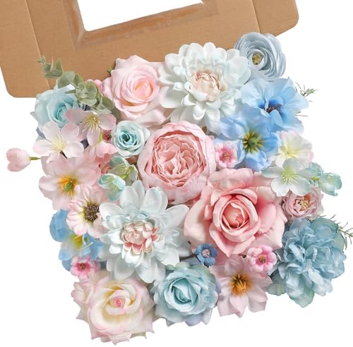Artificial Flowers Combo Box Set Silk Flowers Fake Rose for DIY Floral Arrangements Wedding Bouquets