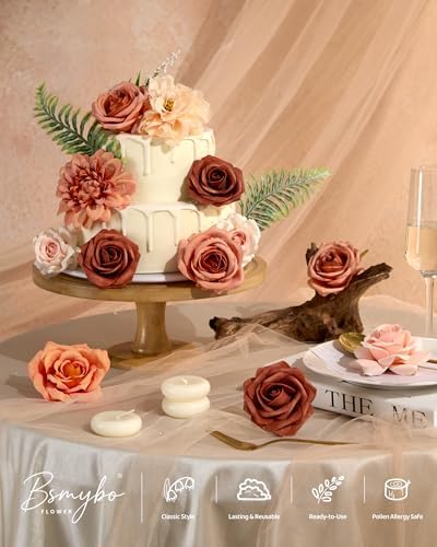 Artificial Flowers Combo Box Terracotta Fake Flower for Wedding Decorations, alternate view 2