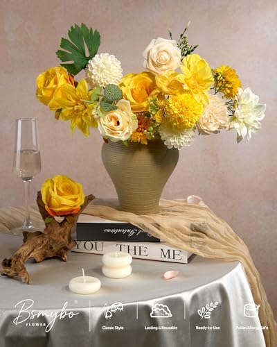 Artificial Flowers Combo Box Yellow Fake Flower for Wedding Decorations in Yellow, alternate view 3