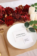 Artificial Flowers Combo Burgundy Flowers Mix Silk Flowers Dahlia Roses with Stems for DIY Wedding Bridal, alternate view 2