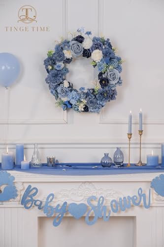 Artificial Flowers Combo, Dahlia Rose Dusty Blue Wedding Flowers in Dusty Blue, alternate view 2