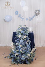 Artificial Flowers Combo, Dahlia Rose Dusty Blue Wedding Flowers in Dusty Blue, alternate view 4