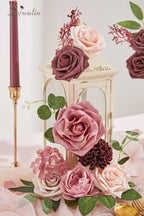 Artificial Flowers Combo Dusty Pink Fake Rose Flower for Wedding in A Baby Dusty Rose, alternate view 3