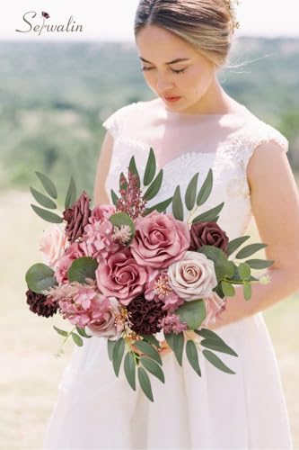 Artificial Flowers Combo Dusty Pink Fake Rose Flower for Wedding in A Baby Dusty Rose, alternate view 6