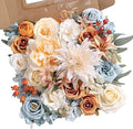 Artificial Flowers Combo Fake Silk Flowers Fall Bouquets for DIY Wedding Bouquets Centerpieces Party Baby Shower