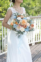 Artificial Flowers Combo Fake Silk Flowers Fall Bouquets for DIY Wedding Bouquets Centerpieces Party Baby Shower, alternate