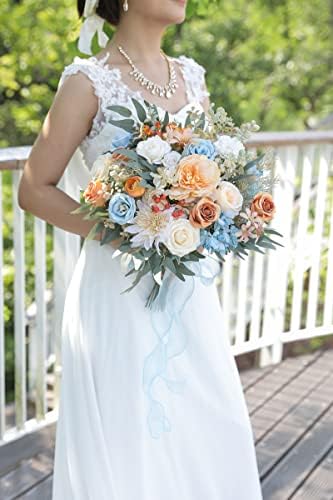 Artificial Flowers Combo Fake Silk Flowers Fall Bouquets for DIY Wedding Bouquets Centerpieces Party Baby Shower, alternate