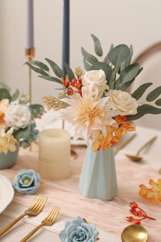 Artificial Flowers Combo Fake Silk Flowers Fall Bouquets for DIY Wedding Bouquets Centerpieces Party Baby Shower, alternate