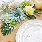 Artificial Flowers Combo Green Flowers Mix Silk Flowers Dahlia Roses with Stems for DIY Wedding Bridal Bouquets, alternate