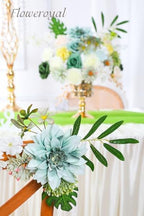 Artificial Flowers Combo Green Flowers Mix Silk Flowers Dahlia Roses with Stems for DIY Wedding Bridal Bouquets, alternate