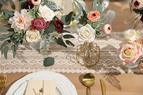Artificial Flowers Combo Set Fake Flower Leaf Box with Stems for DIY Wedding Bouquets Centerpieces Flower, alternate view 6