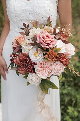 Artificial Flowers Combo Set Fake Flower Leaf Box with Stems for DIY Wedding Bouquets Centerpieces Flower, alternate view 2