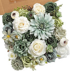 Artificial Flowers Combo Set Fake Flower Leaf Box with Stems for DIY Wedding Bouquets Centerpieces Arrangements