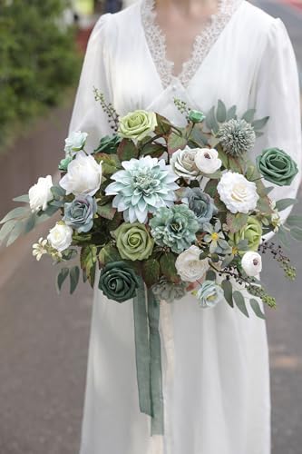 Artificial Flowers Combo Set Fake Flower Leaf Box with Stems for DIY Wedding Bouquets Centerpieces Arrangements, alternate