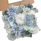 Artificial Flowers Combo Set Fake Flower Leaf Box with Stems for DIY Wedding Bouquets Centerpieces Arrangements