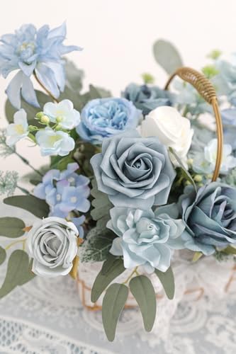 Artificial Flowers Combo Set Fake Flower Leaf Box with Stems for DIY Wedding Bouquets Centerpieces Arrangements, alternate