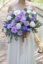 Artificial Flowers Combo Set Purple Fake Flower Leaf Box with Stems for DIY Wedding Bouquets Centerpieces Flower, alternate