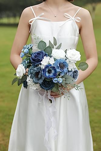 Artificial Flowers Dusty Blue Rose Flowers Combo for DIY Wedding Bouquets Centerpieces Arrangements Party Baby, alternate