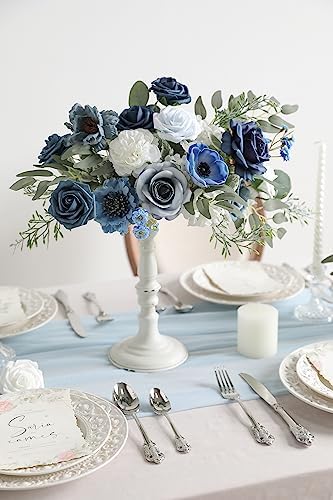 Artificial Flowers Dusty Blue Rose Flowers Combo for DIY Wedding Bouquets Centerpieces Arrangements Party Baby, alternate