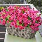 Artificial Flowers Fake Plants for Outdoors Decoration, 12 Bundles Silk Morning Glory with Eucalyptus Realistic, alternate