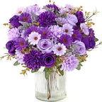 Artificial Flowers Fake Purple Flowers Bouquet 4 Pack Silk Roses