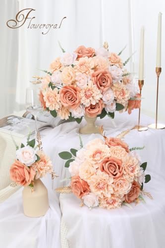 Artificial Flowers Fake Rose Flowers Dahlia with Stems for DIY Wedding Bridal Bouquets, Baby Shower, Floral, alternate view 6